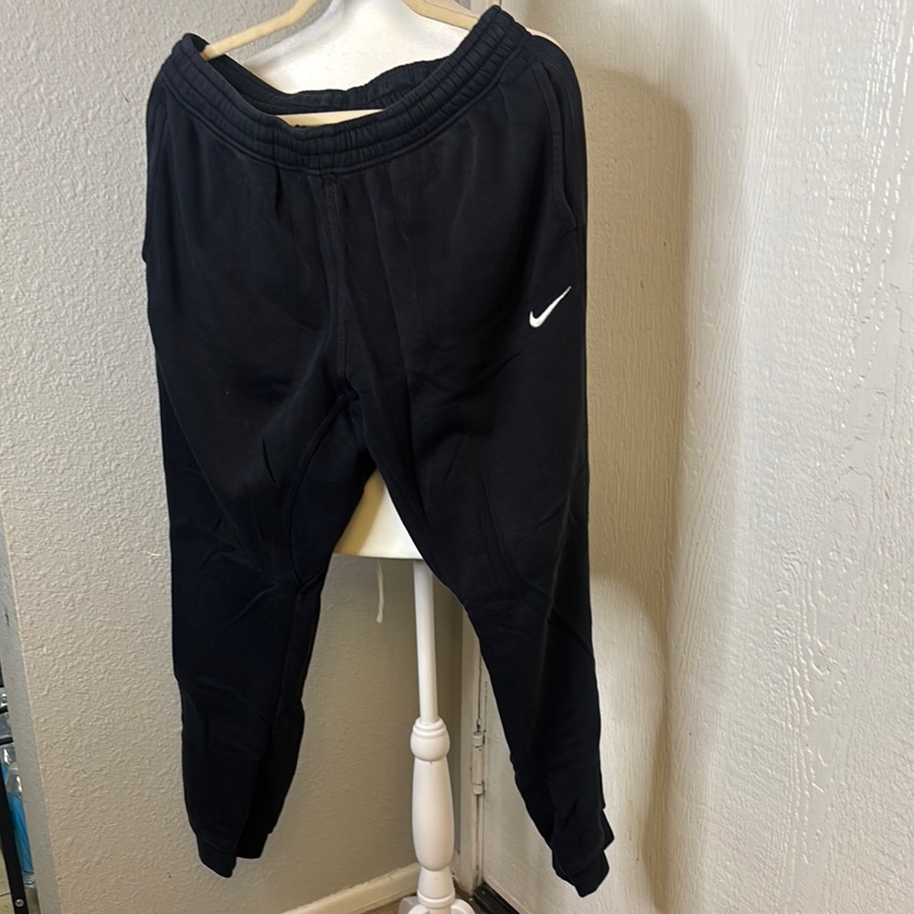 Nike men Black Sweatpants with White Logo